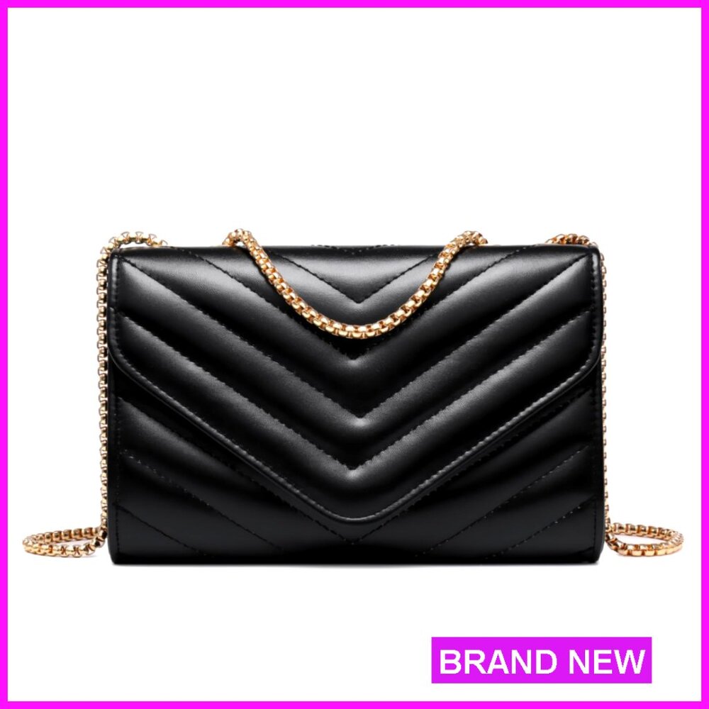 Small Quilted Crossbody Bag With Adjustable Chain Strap Evening Clutch